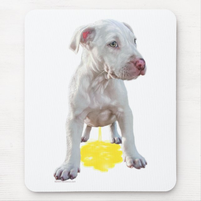 Mousepad Pit Bull Puppy Piddles OOPS (Frente)