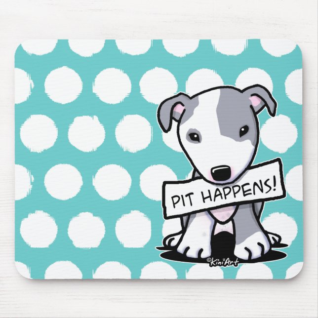 Mousepad Pit Happens Pit Bull Dog (Frente)