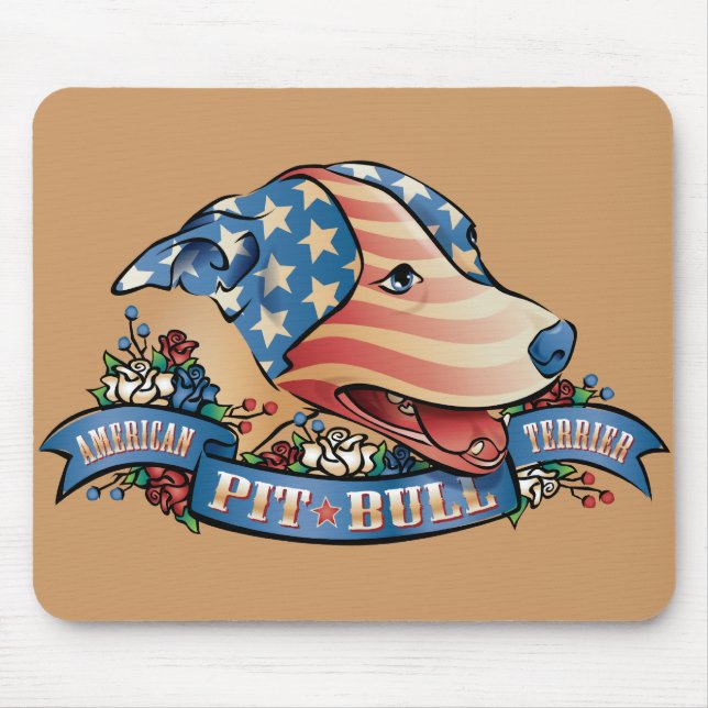 Mousepad Pitbull Terrier americano (Frente)