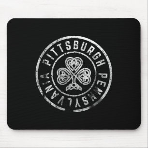 Mousepad Pittsburgh Pensilvânia Shamrock Irlandês Dia de Sã