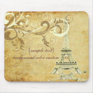 Mousepad PixDezines La Tour Eiffel+Swirls, Pergaminho Faux
