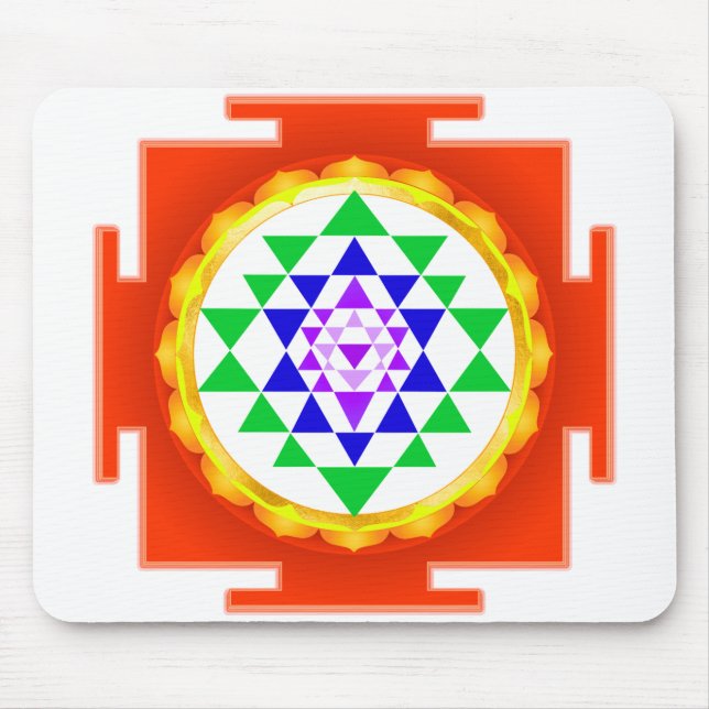 Mousepad PixDezines Sri Yantra Chakra Limpeza/Brilho Laranj (Frente)