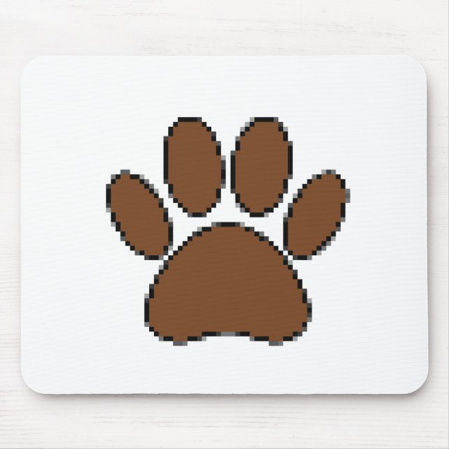 Mousepad Pixel Dog Paw Print (Frente)