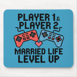 Mousepad Pixel Gaming Couple Level Up Design