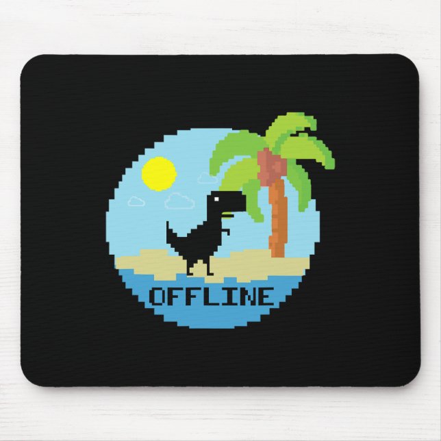 Mousepad Pixelated Dinosaur Vacation Tech Enthusiasts Coder (Frente)