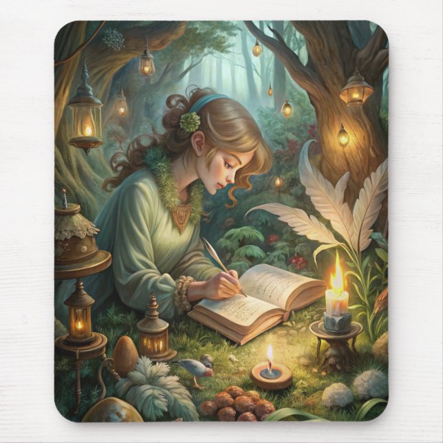 Mousepad Pixie Girl Writing (Frente)