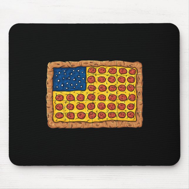 Mousepad Pizza American Flag 4 De Julho, Comida Boys Girl (Frente)