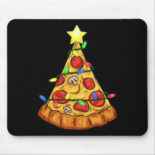 Mousepad Pizza Árvore de Natal Luzes Diversas Rapazes Crian