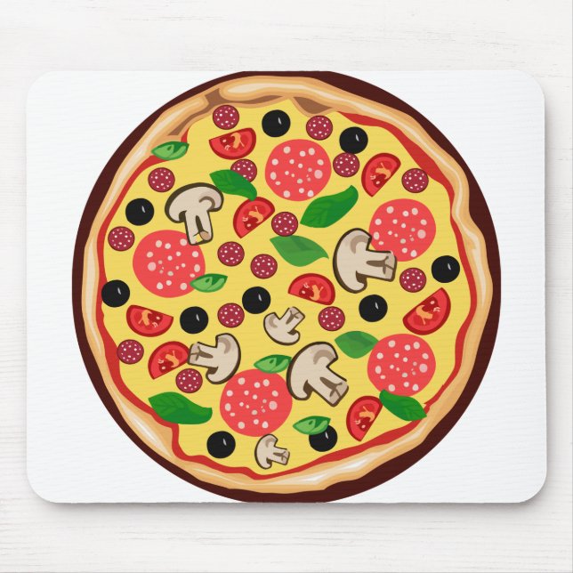 Mousepad Pizza Comida Clipart Icon Pepperoni Queijo (Frente)