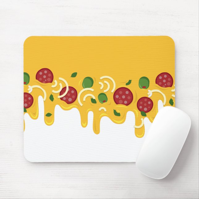 Mousepad Pizza de Queijo Derretido Divertida Retro Keto Fes (Com mouse)