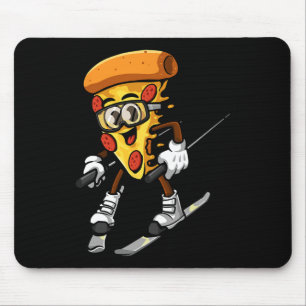Mousepad Pizza Divertida Esqui Pizza Queijosa Comida Esqui