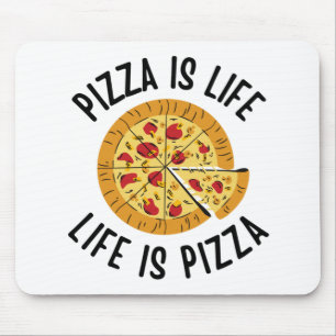 Mousepad Pizza É Vida É Pizza Engraçado