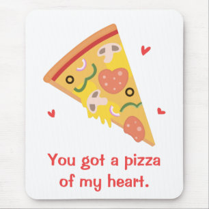 Mousepad Pizza Fofa do meu Humor de Amor