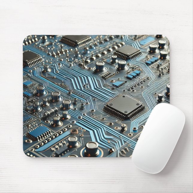 Mousepad Placa de Circuito Azul (Com mouse)