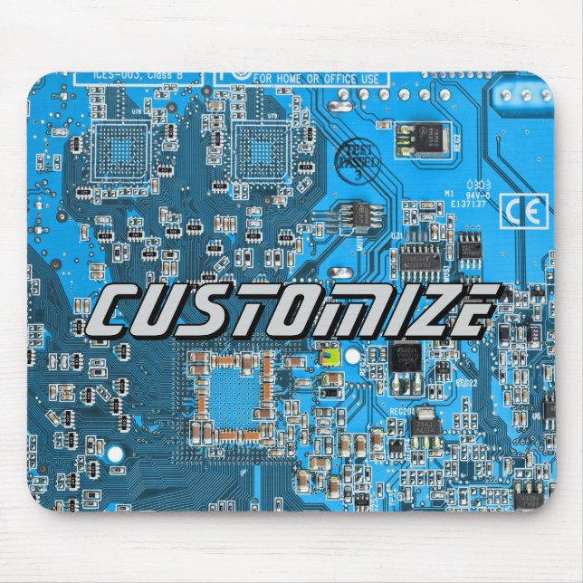 Mousepad Placa de Circuito PCB Azul Personalizada para Prof (Frente)