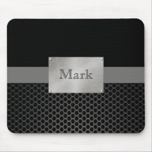 Mousepad Placa de identificação de aço do falso