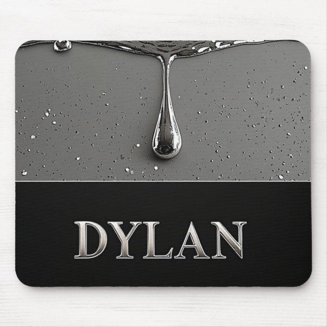 Mousepad Placa de identificação Dylan Chrome com gotejament (Frente)
