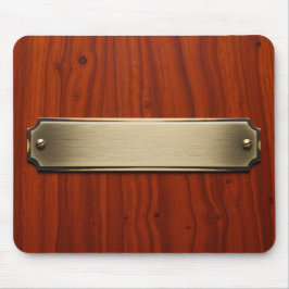 Mousepad Placa de identificação em latão personalizada sobr
