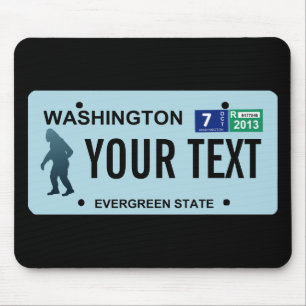 Mousepad Placa de Licença de Washington Sasquatch