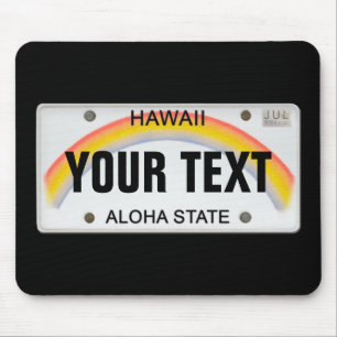 Mousepad Placa de licença havaiana (personalizável)