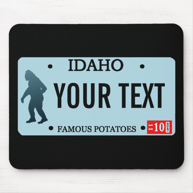 Mousepad Placa de Licença Idaho Sasquatch (Frente)