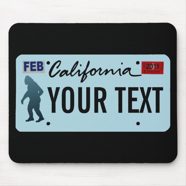Mousepad Placa de Licença Sasquatch da Califórnia (Frente)