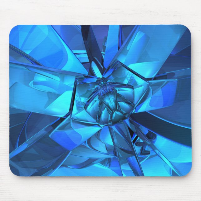 Mousepad Placa de Mouse Abstrato Azul Sapphire (Frente)