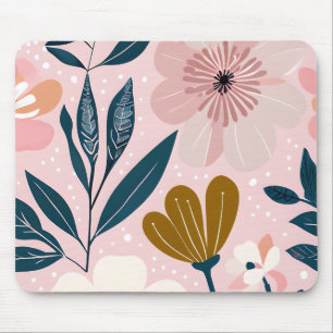 Mousepad Placa de Mouse Aestésico, Colorido, Rosa, Floral