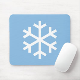 Mousepad Placa de Mouse Azul de Natal em Floco de Neve