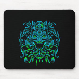 Mousepad Placa de mouse azul oni Máscara Japonês