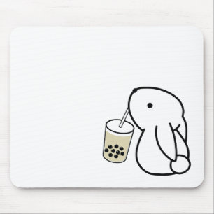 Mousepad Placa de Mouse Bonny Bebendo Boba Tea