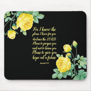 Mousepad Placa de Mouse com Escritura Floral Elegante 29:11