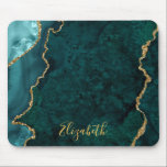 Mousepad Placa de Mouse com Gato de Águlo de Águlo de Teto<br><div class="desc">Placa de Mouse de Costura Elegante Moderna e Dourada de Gato de Agato de Marble</div>