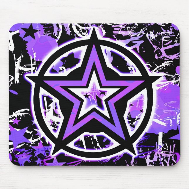 Mousepad Placa de Mouse com Gráfico de Estrela Roxa (Frente)