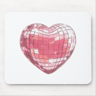 Mousepad Placa de Mouse Coração Rosa Disco