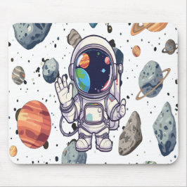 Mousepad Placa de Mouse Cósmico - Planetas e foguetes espac