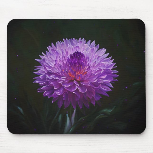 Mousepad Placa de Mouse de Arte Flor Roxo Dramática (Frente)