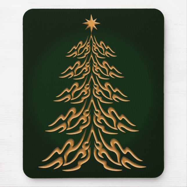 Mousepad Placa de Mouse de Árvore de Natal Verde (Frente)