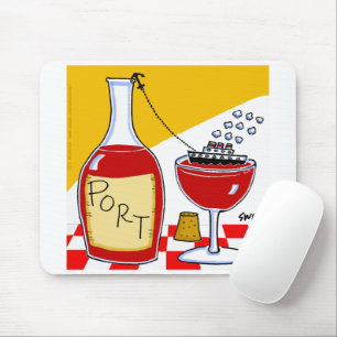 Mousepad Placa de Mouse de Cartoon de Vinho de Porto Engra