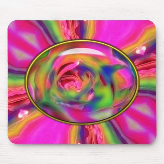 Mousepad Placa de Mouse de Computador e Rosa Canalizado (Frente)
