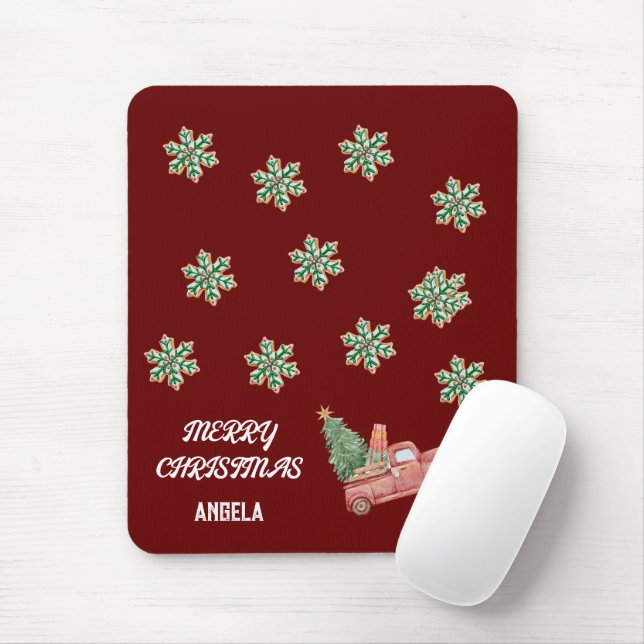 Mousepad Placa de Mouse de Natal em Floco de Neve (Com mouse)