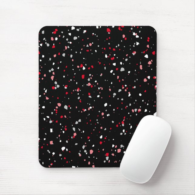 Mousepad Placa de Mouse de Padrão de Trendy, Vermelho Negro (Com mouse)