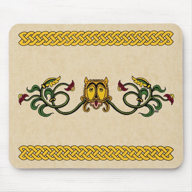 Mousepad Placa de Mouse Design de Leão Medieval (Frente)