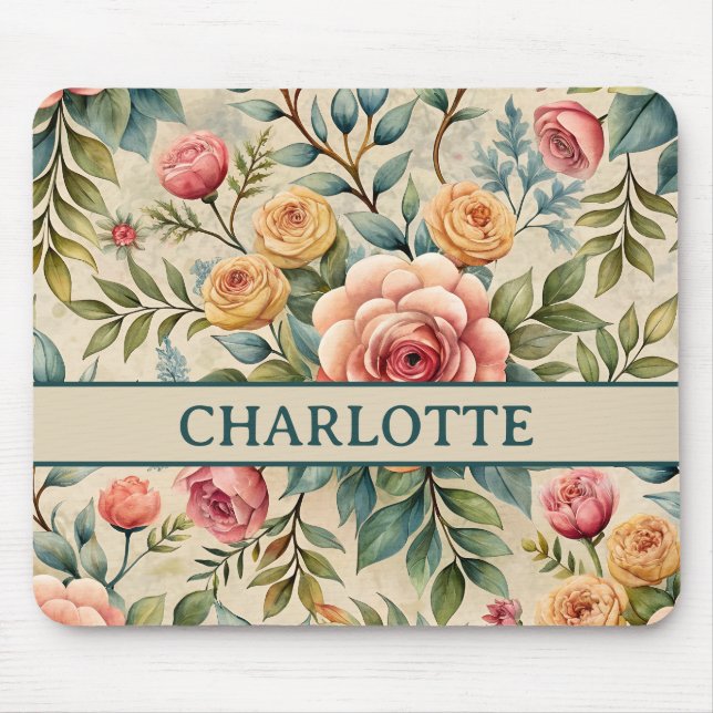 Mousepad Placa de Mouse Floral Encantada (Frente)