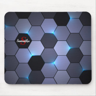 Mousepad Placa de Mouse Hexagonal Elegância Geométrica abst
