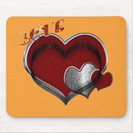 Mousepad Placa de Mouse Laranja do Coração