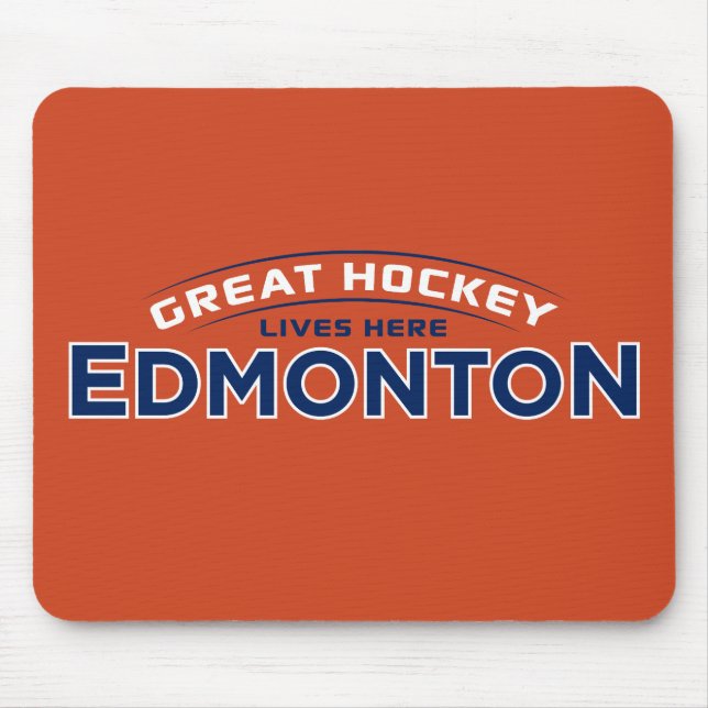 Mousepad Placa de Mouse Laranja Edmonton de Hóquei em excel (Frente)