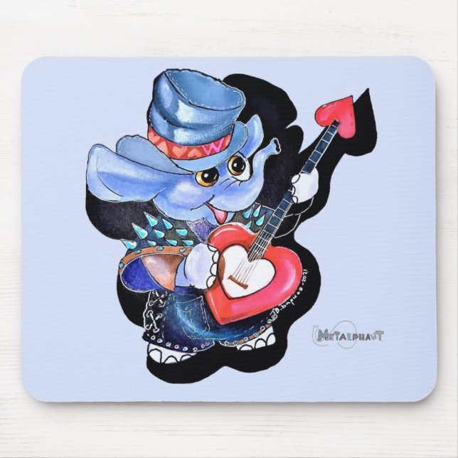 Mousepad Placa de Mouse Metalfant Heart Guitar (Frente)