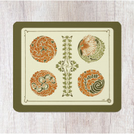 Mousepad Placa de Mouse Padrão de Folha de Design de Arte V