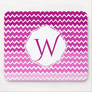 Mousepad Placa de Mouse Personalizada Chevron de Mouse Rosa